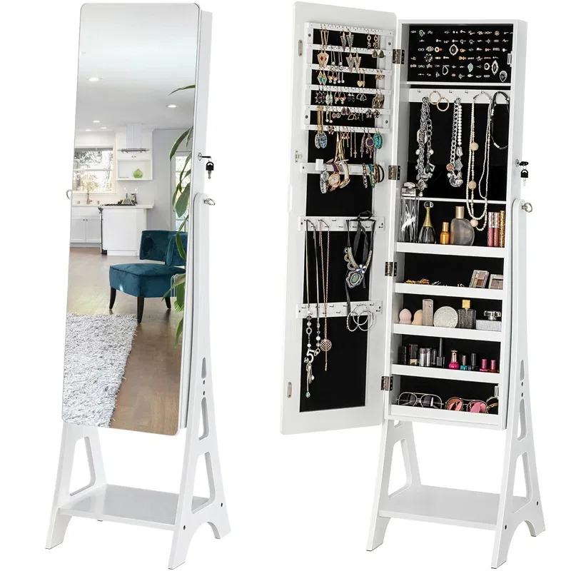 Full-length mirror cabinet Floor mirror storage Multifunctional jewelry mirror cabinet