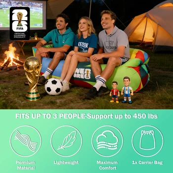 FIFA World Cup 2026 Opblaasbare Zonnebank, Opblaasbare Sofa Hangmat Opblaasbare Bank voor Kamperen, Tuin, Aan Het Meer 4