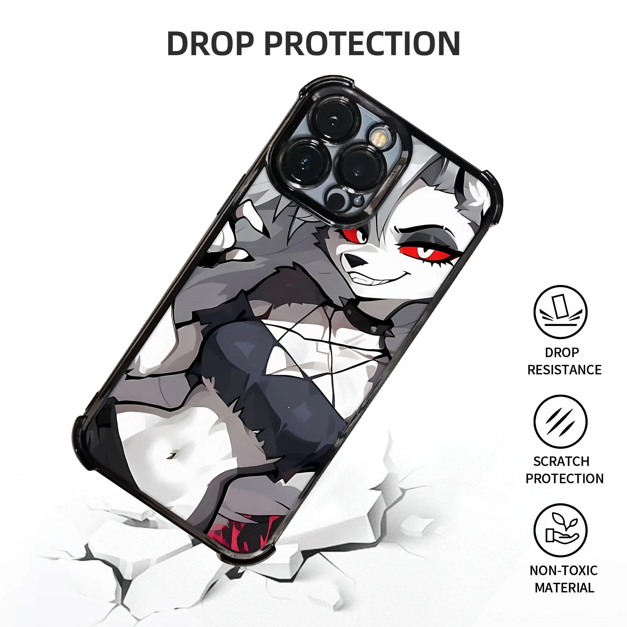 Loona Fan Goth Wolf Girl Neon Aesthetic Phone Case - Electroplated Finish