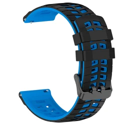 Versatile Silicone Sport Strap Bracelet - 22mm Watch Band Replacement - 22mm Universal (Black Blue)