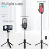 Portable Bluetooth Selfie Stick Tripod Holder with Remote Shutter Fill Light Extendable Wireless Remote Retractable Phone Stand 4