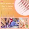 6Pcs Transparent French Stripe Liner Kolinsky Brush 3D Tips Manicure Ultra-thin Line Drawing Pen Brushes Painting Nail Art Tools 6