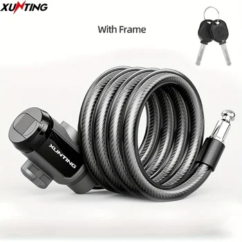 Xunting 83cm 104cm Chiave di blocco cavo bici fissa antifurto sicuro con staffa Blocco scooter Accessori per biciclette portatili in acciaio
