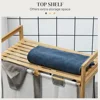 HOMCOM Double Laundry Hamper 2 Section Bamboo Laundry Basket with  Shelf 2 Pull-Out and Removable Bags for Bedroom Bathroom Laun 5