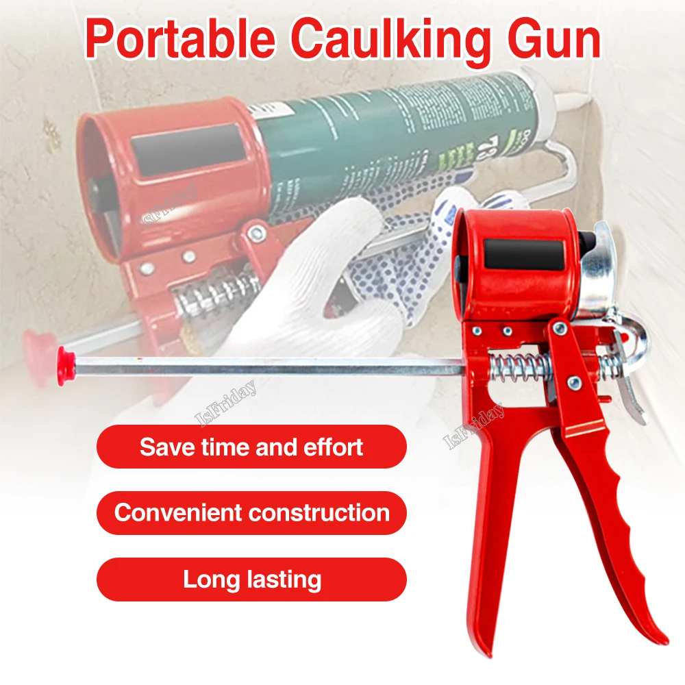 

Portable Caulking Filling Tool Al Alloy Manual Caulking Gun Glass Glue Sprayer Professional Sealant Caulking Tool for Home blcak