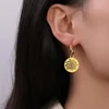 EUEAVAN Round Tree of Life Stainless Steel Drop Earrings for Woman Girls 2023 Trendy Good Luck Earring Amulet Jewelry Party Gift 5