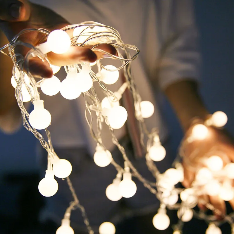 

USB/Battery Power LED Ball Garland Lights Fairy String Waterproof Outdoor Lamp Christmas Holiday Wedding Party Lights Decoration