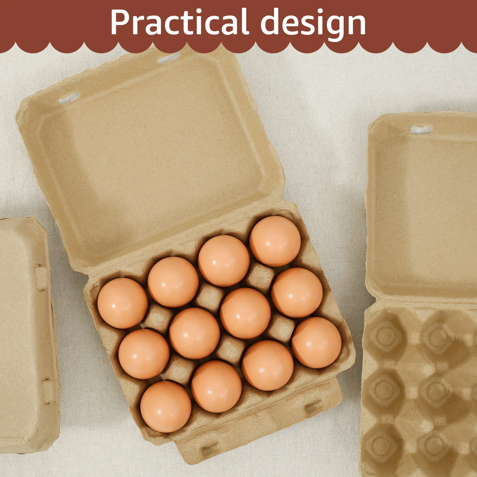 20/30Pcs Egg Boxes Cardboard for 12 Eggs, 1/2 Dozen Pulp Egg Cartons, Recyclable and Biodegradable Trays for Home Kitchen
