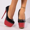 plus Size 16CM High Single for Women, Ultra Thin Heel, Sexy Waterproof Platform, Solid Color, Sky High Fashion Shoes 2
