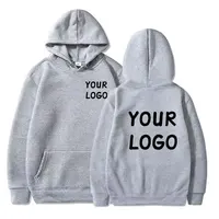 Sweat à capuche décontracté avec LOGO de votre marque pour hommes et femmes, pull de couleur unie, personnalité de rue, cadeaux personnalisés, DIY 4
