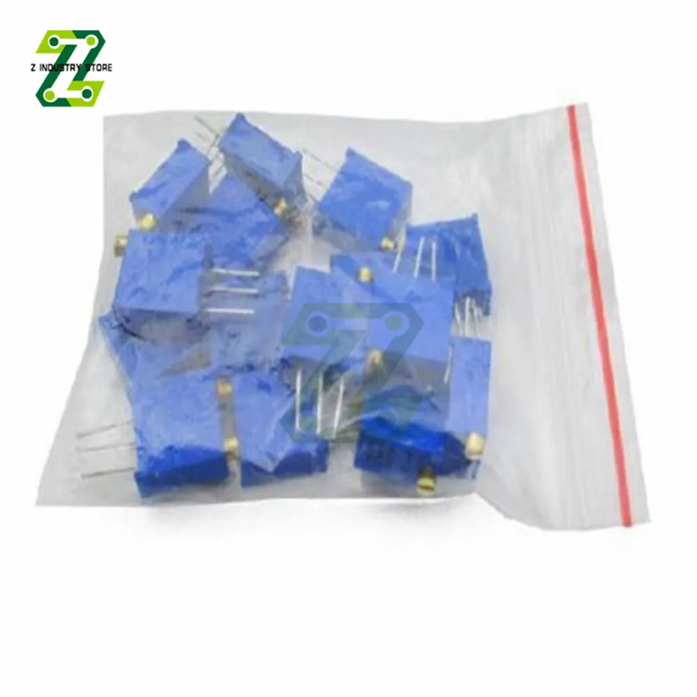 Rotary potentiometer 15pcs/set 3296 100ohm-2Mohm resistors adjustable precision 3296 potentiometer kit