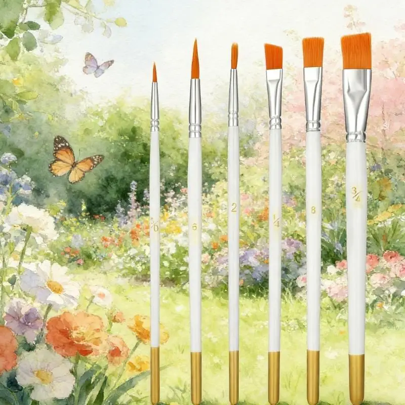 Y1UD 6Pcs 케이크 장식 브러시(스테인레스 스틸 핀셋 포함) 베이킹 퐁당용