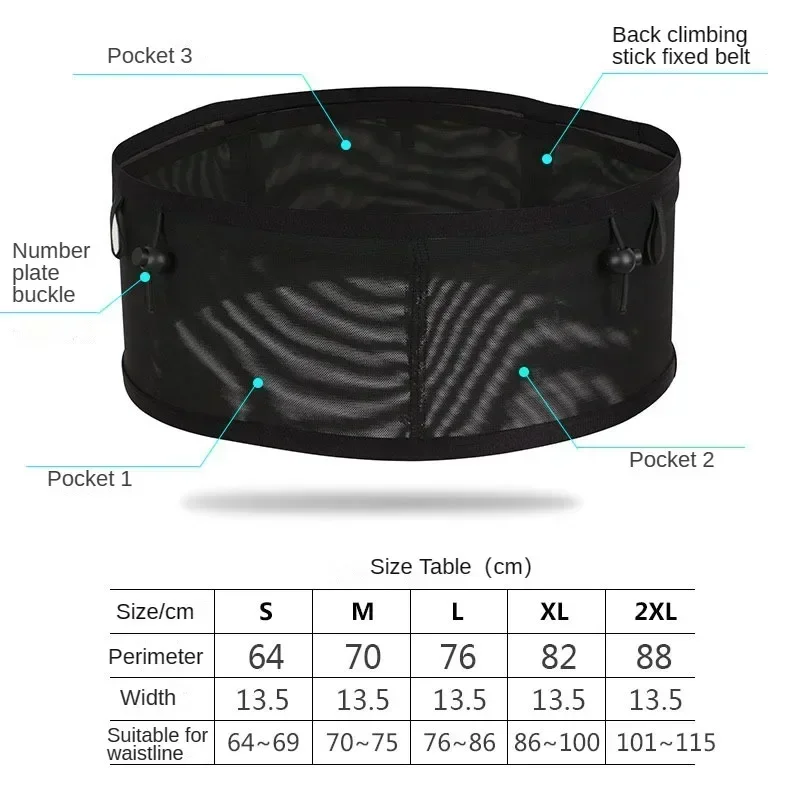 Large Capacity Multi-Functional Sports Fanny Pack Running Bag Elastic Mesh Mobile Phone Bag Cycling Mountain Kettle Bag 2