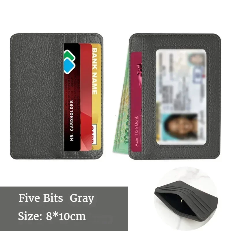 Slim PU Leather Mini Wallet - Men's Multi-Card Holder with ID Slot