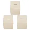 3Pcs Painted Saving Bank Wood Money Box Diy Wooden Saving Bank Kids Coin Storage Jar Multi Function Piggy Bank Home Decor 4
