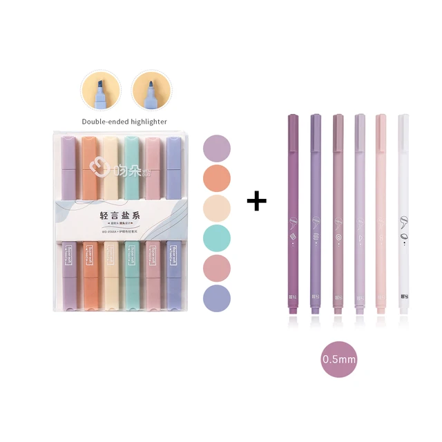 JIANWU 6pcs/set Creative cute morandi Simple small fresh gel pen kawaii Quick drying Cap neutral pen journal supplies Stationery WD566A 1901 set