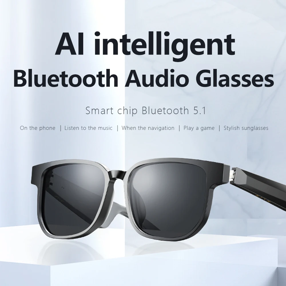 

Smart Glasses with Bluetooth 5.0 and Music Voice Assistant Magnetic Charging for Sun Protection and Audio Playback