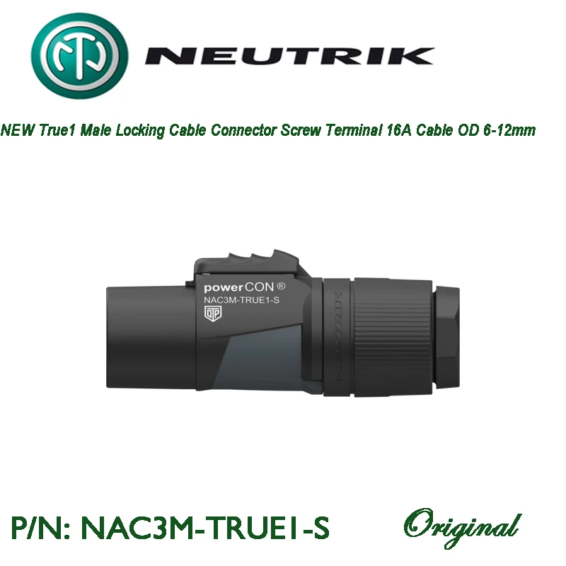 오리지널 네트릭 파워콘 TRUE1 TOP NAC3M-TRUE1-S 남성 플러그 방수 IP65 잠금 가능 16A 단상 케이블 OD6-12mm