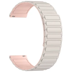 Magnetic Silicone Strap Bracelet - 20mm/22mm, Universal Fit - 22mm - Venu4 45mm (Starlight - Pink)