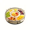 Rotating Snack Tray with Lid and Handle - Multi-Compartment Fruit and Vegetable Serving Platter,Durable PP Material rolling tray 3