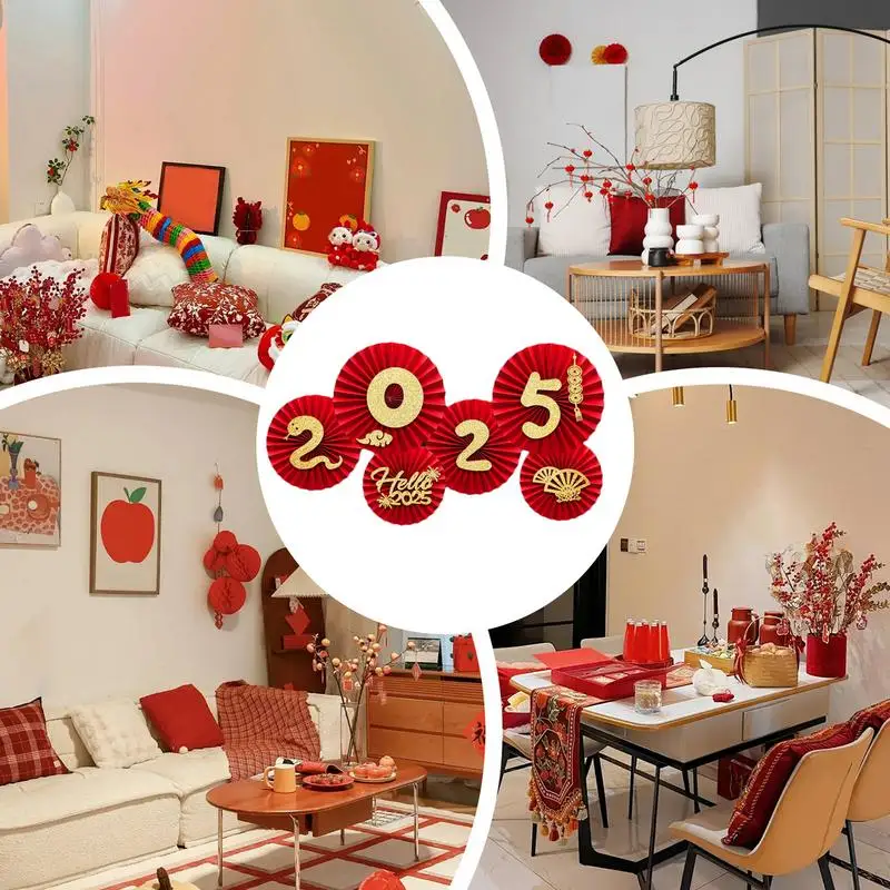 Jetec 20 Pcs Chinese New Year Paper Fans - Red Folding Fans With Characters For Lunar Festival Decor