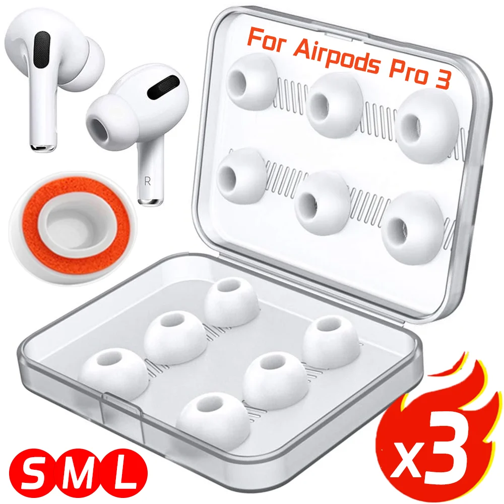 3 Pairs Soft Memory Foam Noise Isolating Earplugs Replacement Eartips