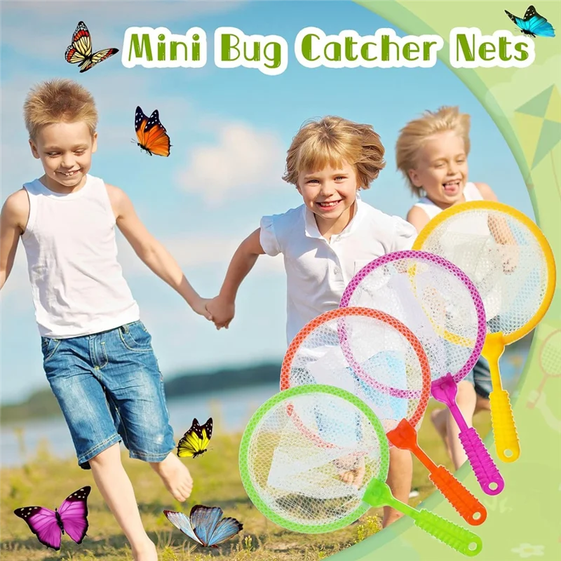 WJ-24 Pcs Butterfly Bug Net For Kids Insect Collecting Net Bug Catcher Fishing Science Nature Exploration Tools