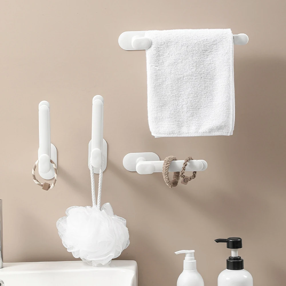 Hat Hook L-Shape Scalable Punch-Free Hook for Coats Hats Towels Clothes Kitchen Rack Roll Bathroom 1PC