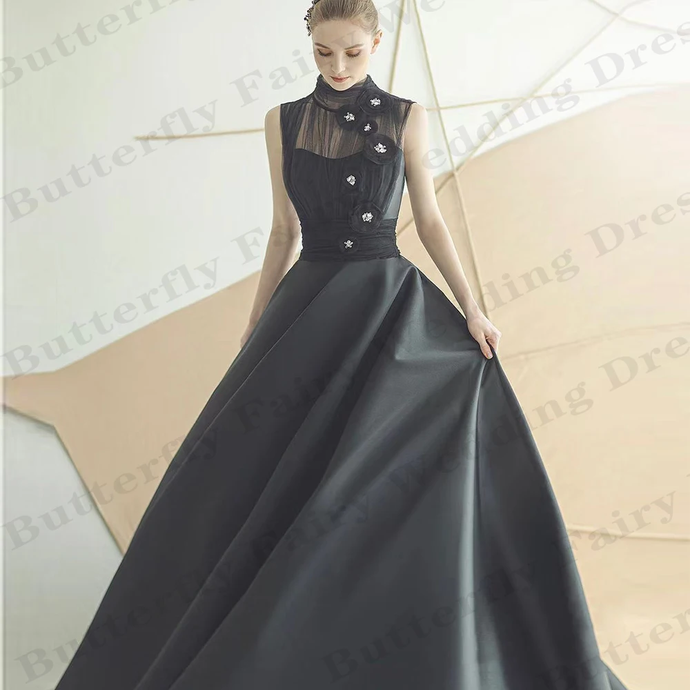 

Элегантные увлекательные Длинные вечерние платья, искусственное сексуальное платье с высоким воротом без рукавов, красивое пушистое платье принцессы для выпускного вечера, 2024