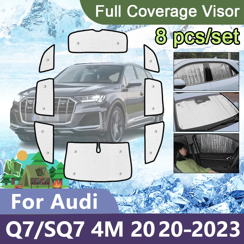 

Full Coverage Visor For Audi Q7 4M 2020 2021 2022 2023 Sun Protection Covers Car Side Windows Sunshades Windshields Accessories