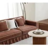 Nordic Wabi Sabi style skirt edge linen fabric three seater sofa, removable and washable living room furniture 6 Nordic Wabi Sabi style skirt edge linen fabric three seater sofa, removable and washable living room furniture 6