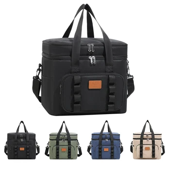 Large Capacity Picnic Bag Thermal insulation Double-Layer Storage Shoulder Bag With Handle Waterproof Oxford Lunch Bag Ice Pack