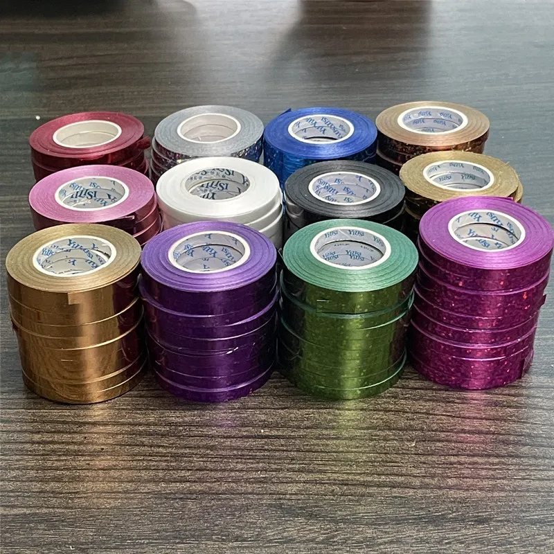 10Meter/Rolls Laser Chain Satin Ribbons Crafts DIY Party Supplies 5mm Balloon Ribbon Party Birthday Wedding Accessorie 10 Rolls