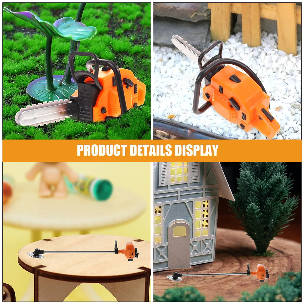 1세트 미니 전기톱, 귀여운 소형 전기톱, 미니어처 하우스 장식, 정원 레이아웃 장식 액세서리