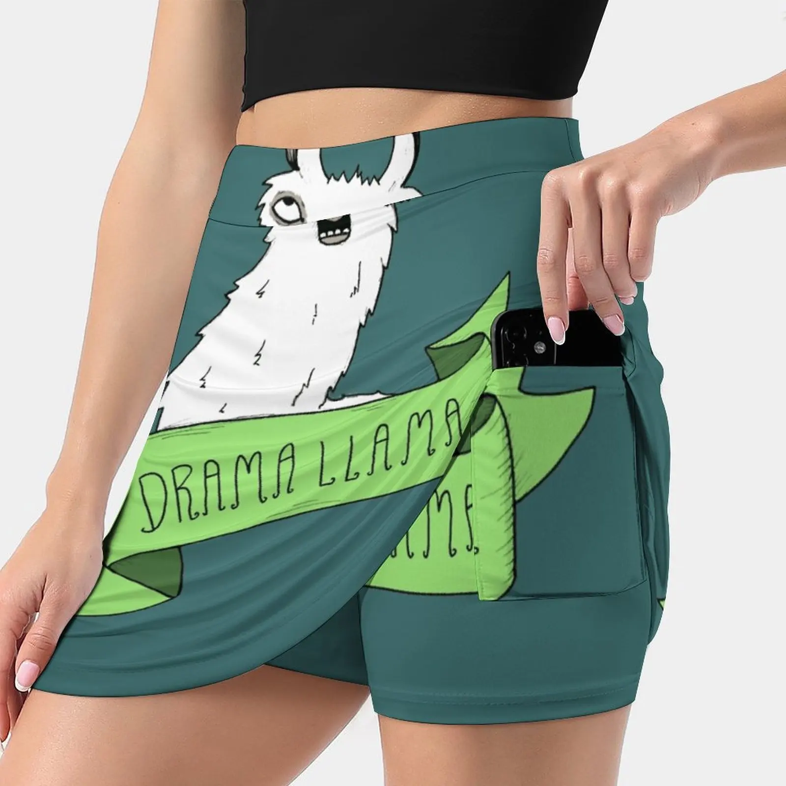

Drama Llama Women's skirt Sport Skort Skirt With Pocket Fashion Korean Style Skirt 4Xl Skirts Drama Llama Animal Alpacka Funny
