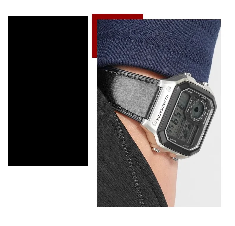 18 mm Retro-Uhrenarmband aus Rindsleder für G-Shock Casio A158 A158W/A168/f91w/AE-1200/A159/A169 AE1300 Serie Vintage Schnellverschluss-Armband – Detail 7
