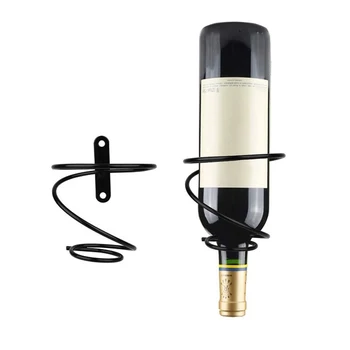 Porte bouteille mural spirale en metal