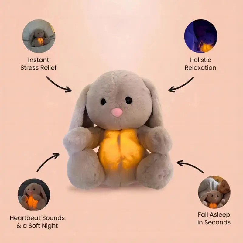 Breathing Stuffed Animal Soothing Breathing Stuffed Animal Rabbit for Anxiety Adults Breathing Lights and Sound Machine