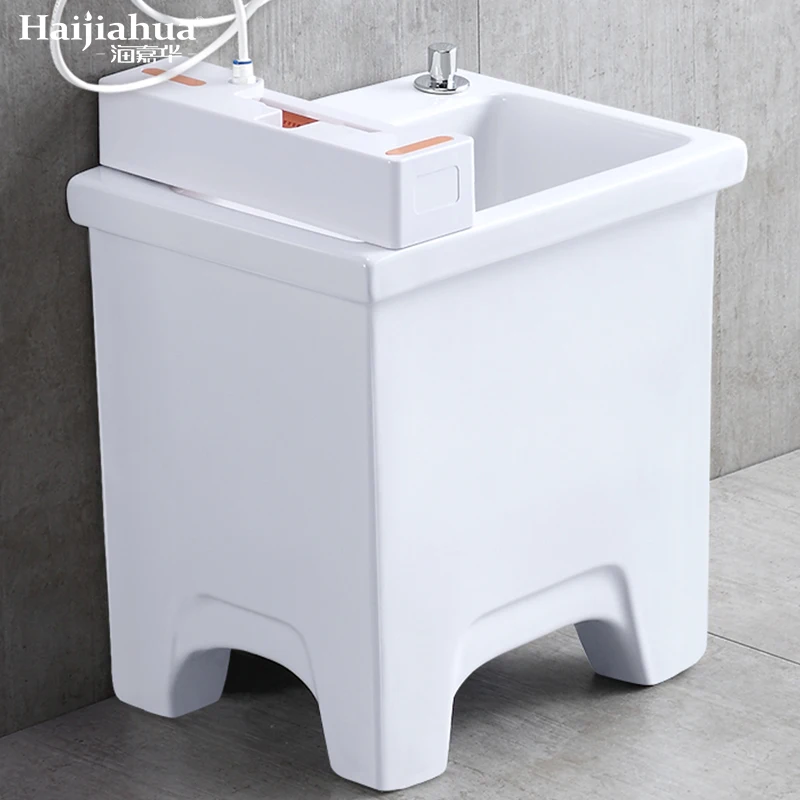 

ZL Ceramic Wash Mop Pool Mop Pool Small Mop Sink High Leg Mop Basin