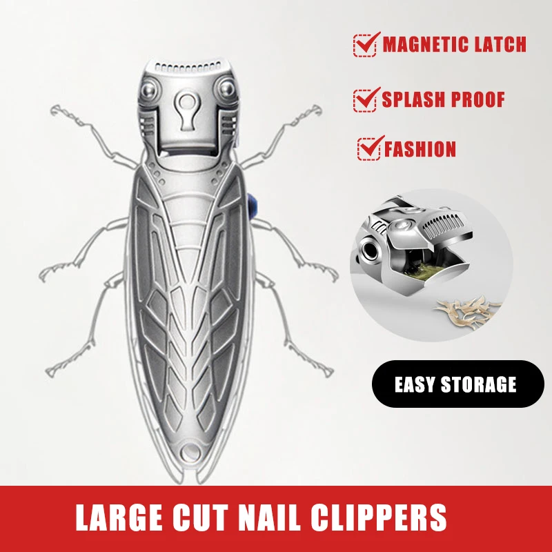 1Pcs Stainless Steel Nail Clippers Large Opening Powder die Cast Nail Clippers Set Decoration Cutter art Tool