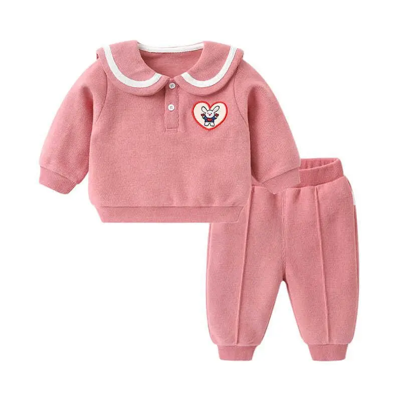 

Children's Clothing Set Spring Autumn New 2 Piece Trousers Cartoon Lapel Fashion Sweater Boy Girl Baby Casual Wear