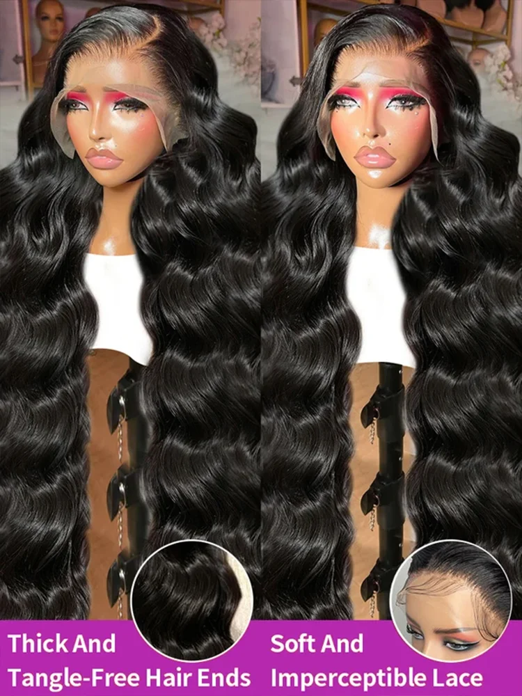 Natural Color Body Wave Human Hair Wig 250% Density 13x4 HD Lace Front Wig Pre Cut with Baby Hair No Shedding