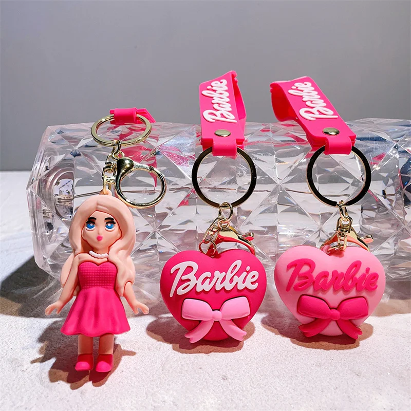 

Cartoon Kawaii Pink Princess Keychain Cute Barbie Pendant Barbie Series Peripheral Keychain Female Girl Gift for Party