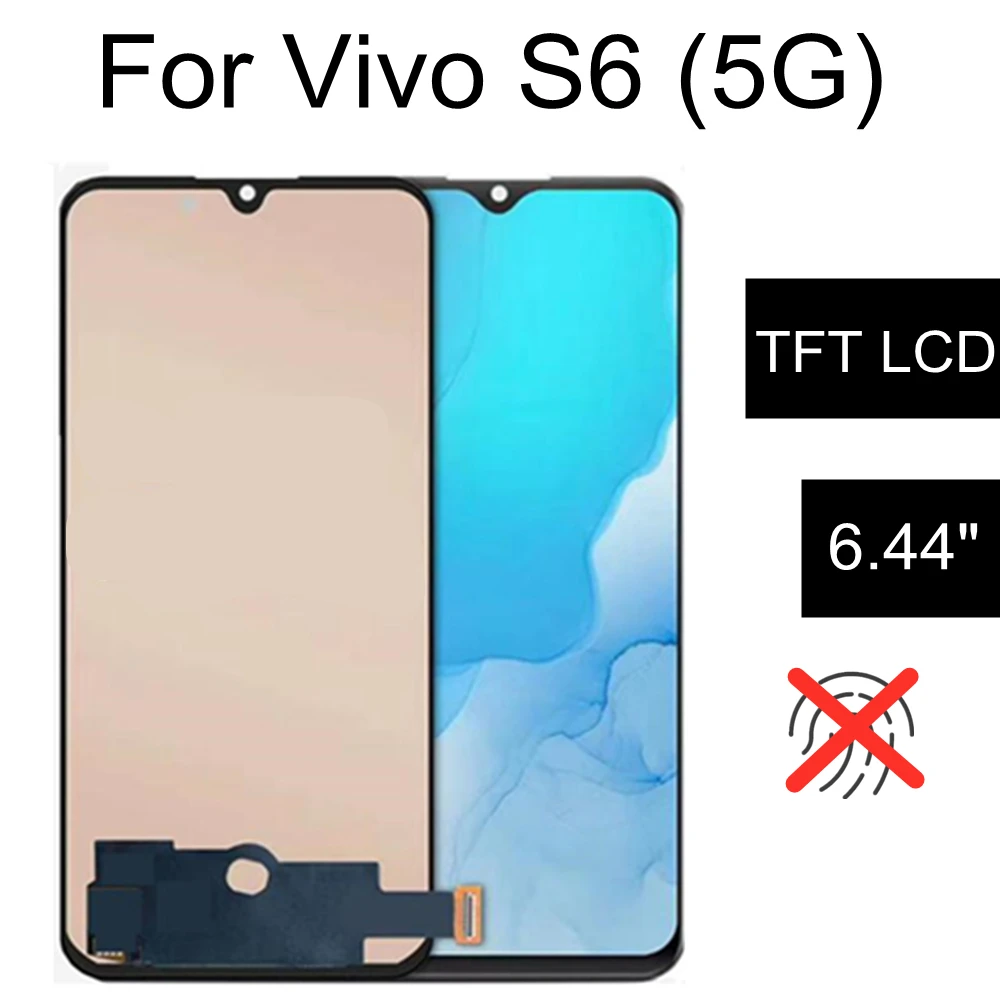 

6.44" TFT LCD For VIVO S6 5G LCD Display Touch Screen Assembly Replacement Accessory For VIVO V1962A, V1962BA 5G phone LCD