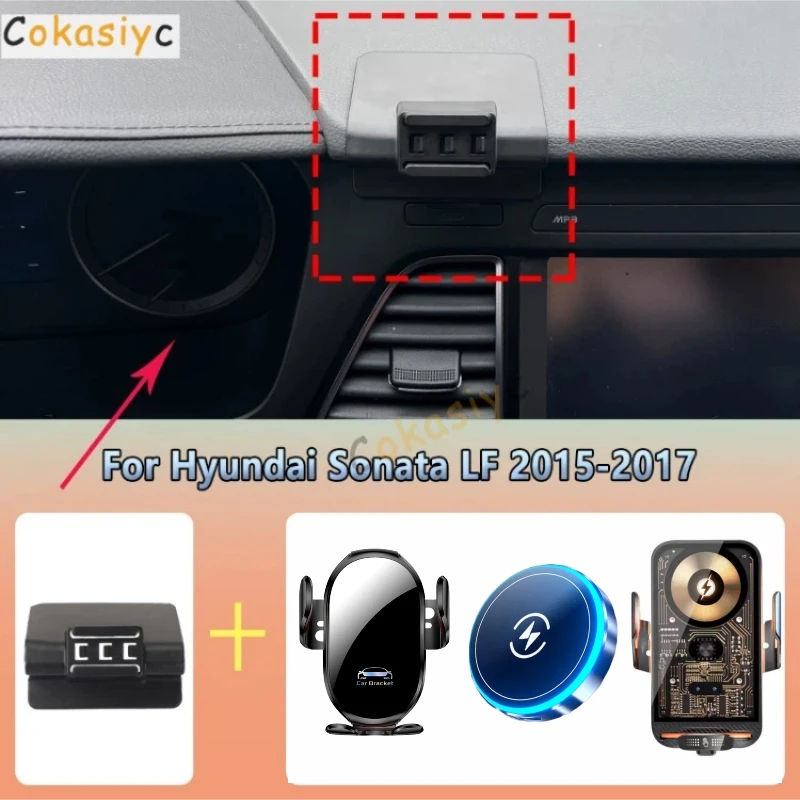 Car Phone Holder vent For Hyundai Sonata LF 2015 2016 2017 Magnetic Wireless Charging Car charger cradle For Magsafe Accessories