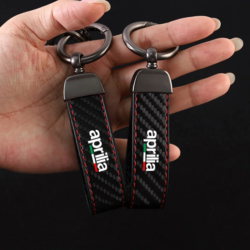 고급 탄소 섬유 가죽 오토바이 키체인, Aprilia RSV4 RS660 Tuono 660 RSV1000/R Caponord 1200 액세서리