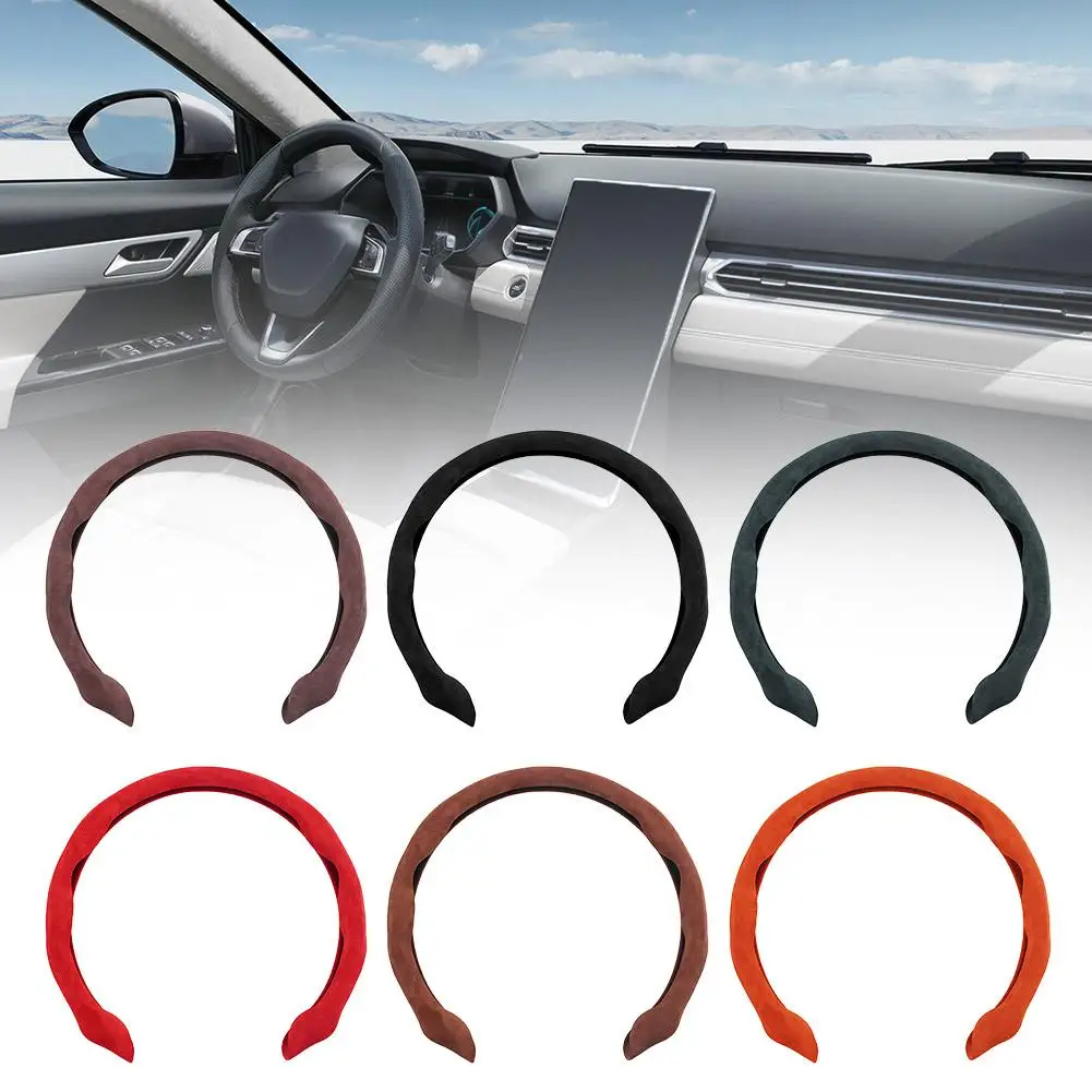 

Автомобильный замшевый чехол на руль, всесезонный Универсальный облегающий чехол, карбоновый нескользящий чехол на руль из углеродного волокна с узором в виде карты, L0U1