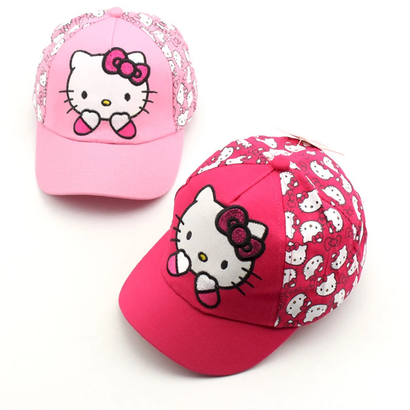 Cute Anime Sanrio Hello Kitty Kids Baseball Cap For Girl Children Sun Cap Spring Summer Caps Cartoon Girls Cosplay Fashion Gift 4