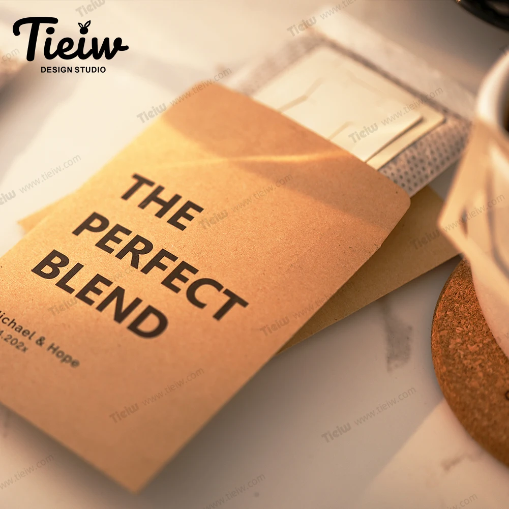 Personalized Kraft Paper Drip Coffee Bags Coffee Pouches Perfect Blend Favor Bags for Wedding Favors Guests