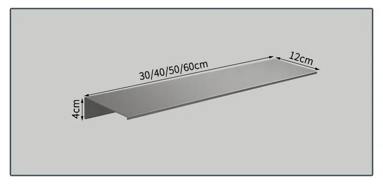 Description Picture 2 of itemFloating Shelves Gray Bathroom Mirrored Front Rectangular Rack Wall Shelf Furniture Holder Bracket Storage Cosmetic No Drilling